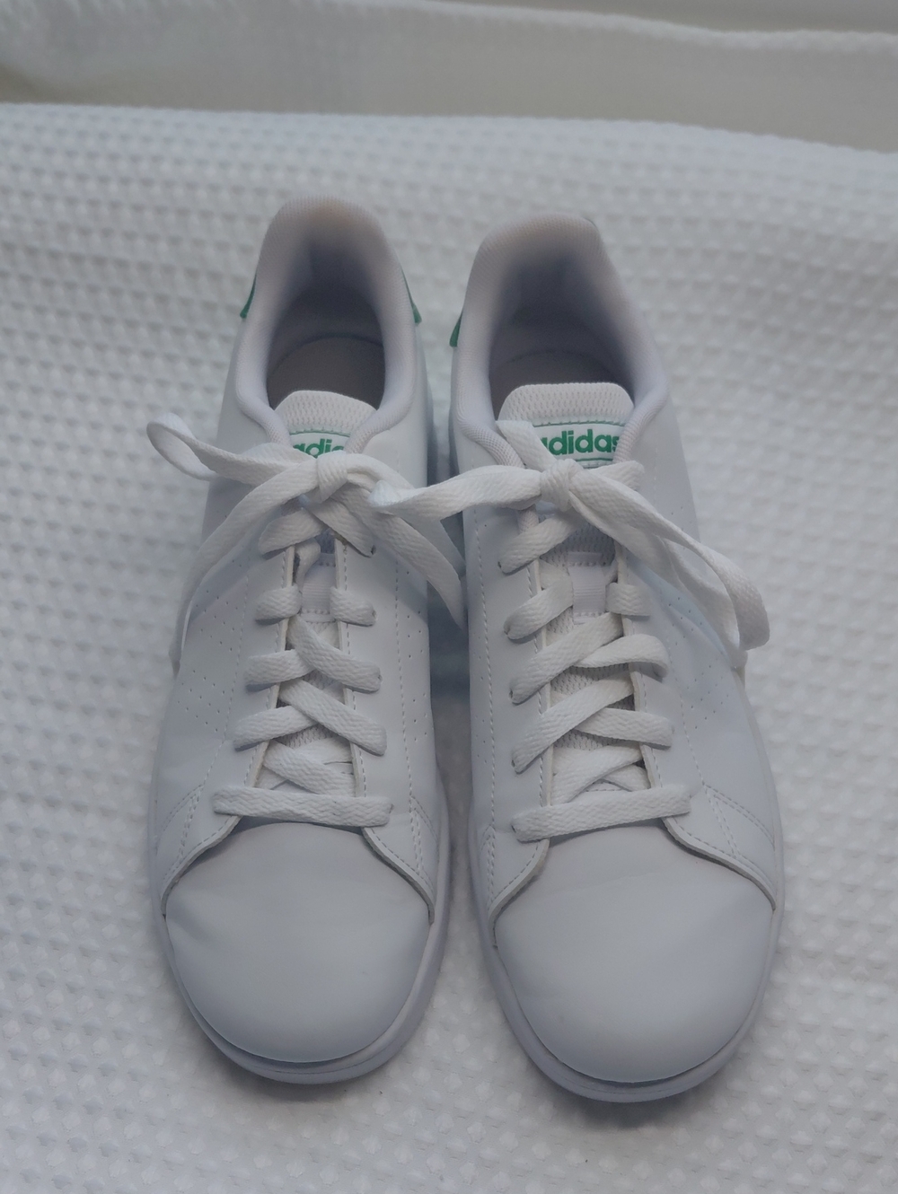Adidas Advantage White Green Mens Athletic Low Top Shoes Size 7